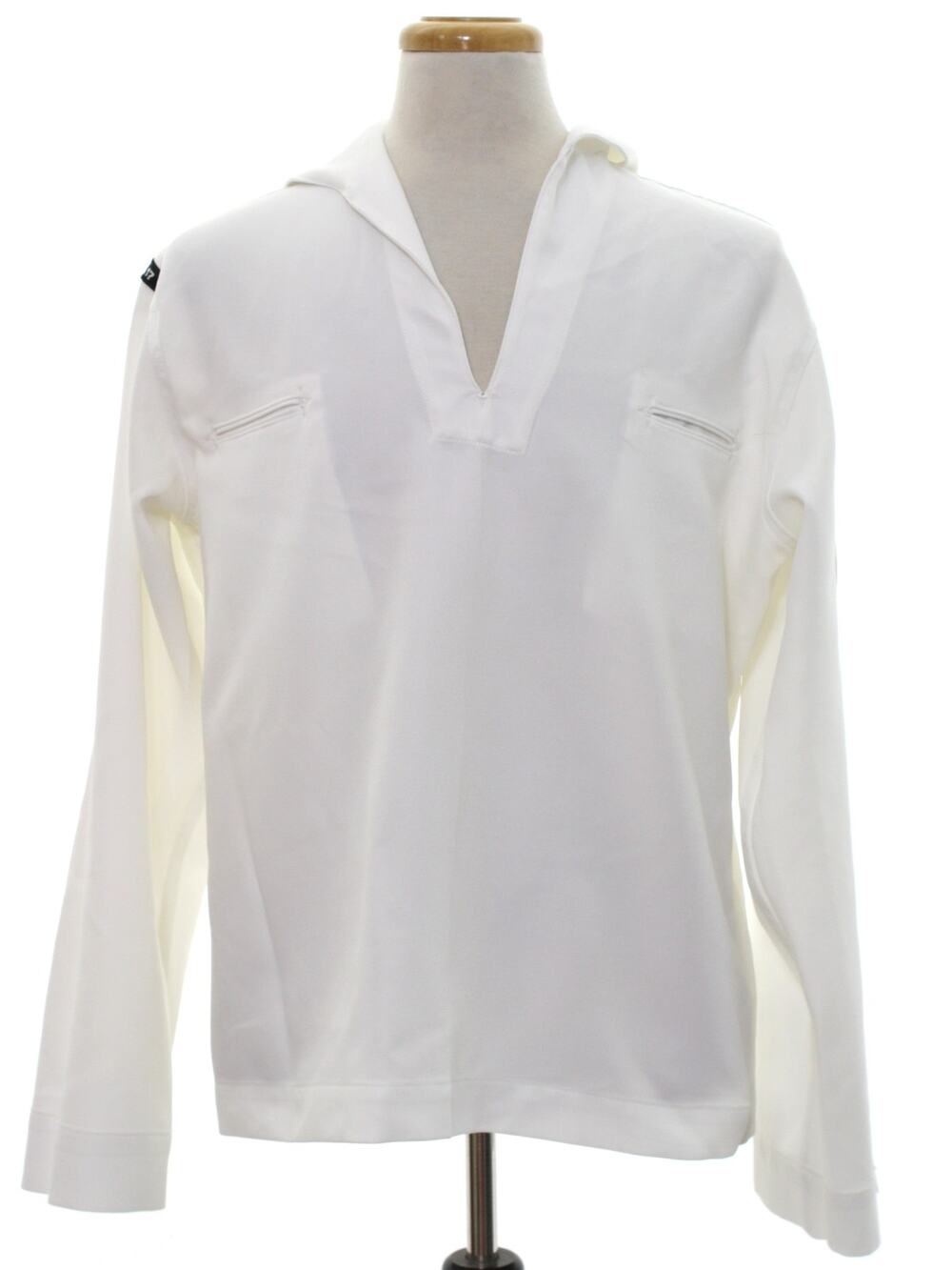 Vintage 80s US Navy Dress White Jumper Petty Officer 1st Class 46L
